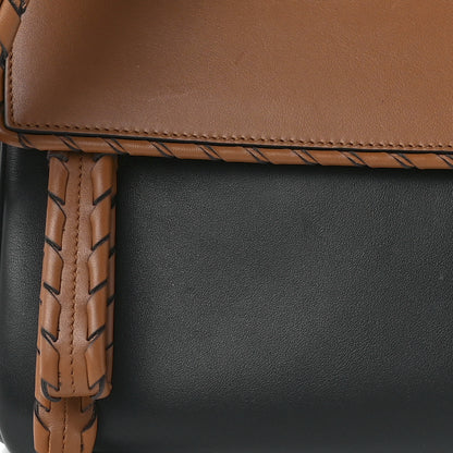 Salvatore Ferragamo Calfskin Woven Small Studio Top Handle Bag Tan Black 10 of 13