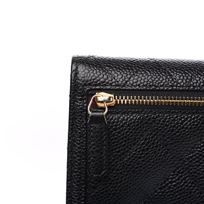 Chanel Caviar Quilted Compact Flap Wallet Black 8 of 10
