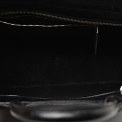 Saint Laurent Calfskin Crocodile Embossed Small Cabas Rive Gauche Black 5 of 27