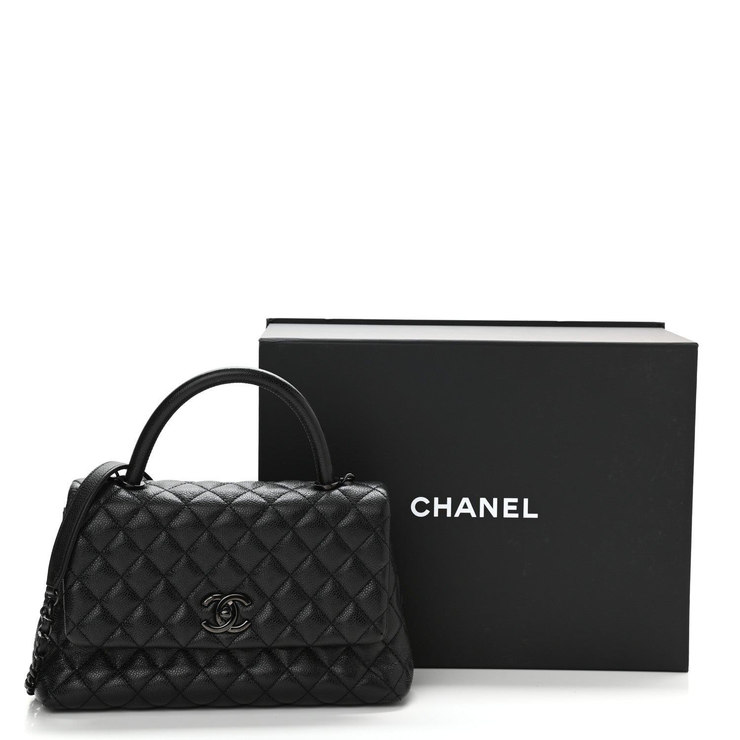 Chanel Caviar Quilted Small Coco Handle Flap So Black 11 of 11