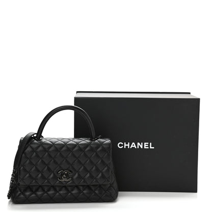 Chanel Caviar Quilted Small Coco Handle Flap So Black 11 of 11