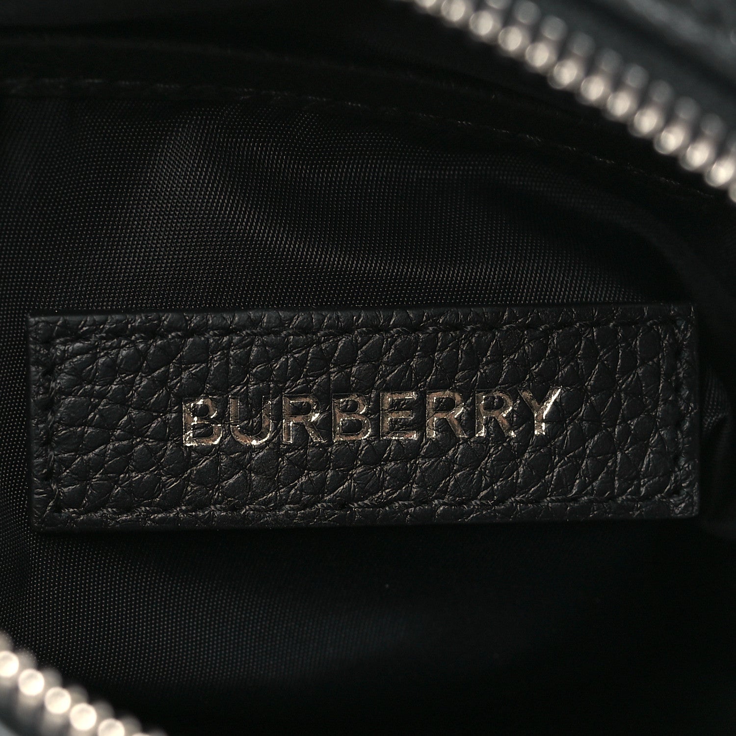 Burberry Pebbled Calfskin Logo Embossed Thornton Messenger Bag Black 6 of 9