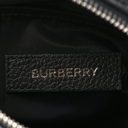 Burberry Pebbled Calfskin Logo Embossed Thornton Messenger Bag Black 6 of 9