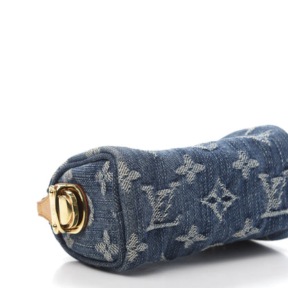 Louis Vuitton Monogram Denim Pochette Speedy PM Key Holder Blue 7 of 9