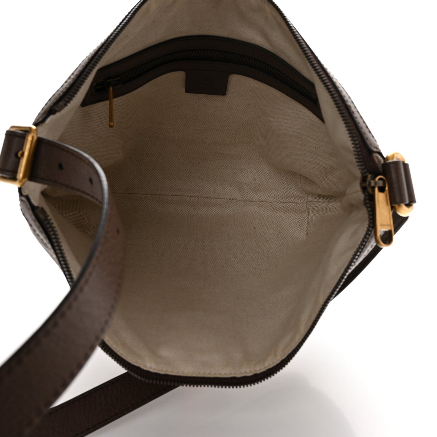 GG Supreme Monogram Web Small Ophidia Half Moon Hobo Brown
