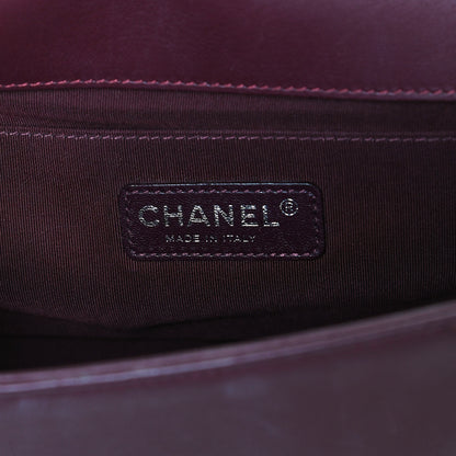 Chanel Velvet Tweed Quilted Medium Boy Flap Burgundy 6 of 10