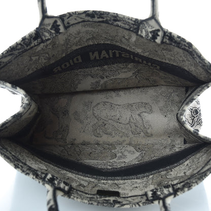Christian Dior Canvas Embroidered Large Dioriviera Toile De Jouy Book Tote Black 5 of 12