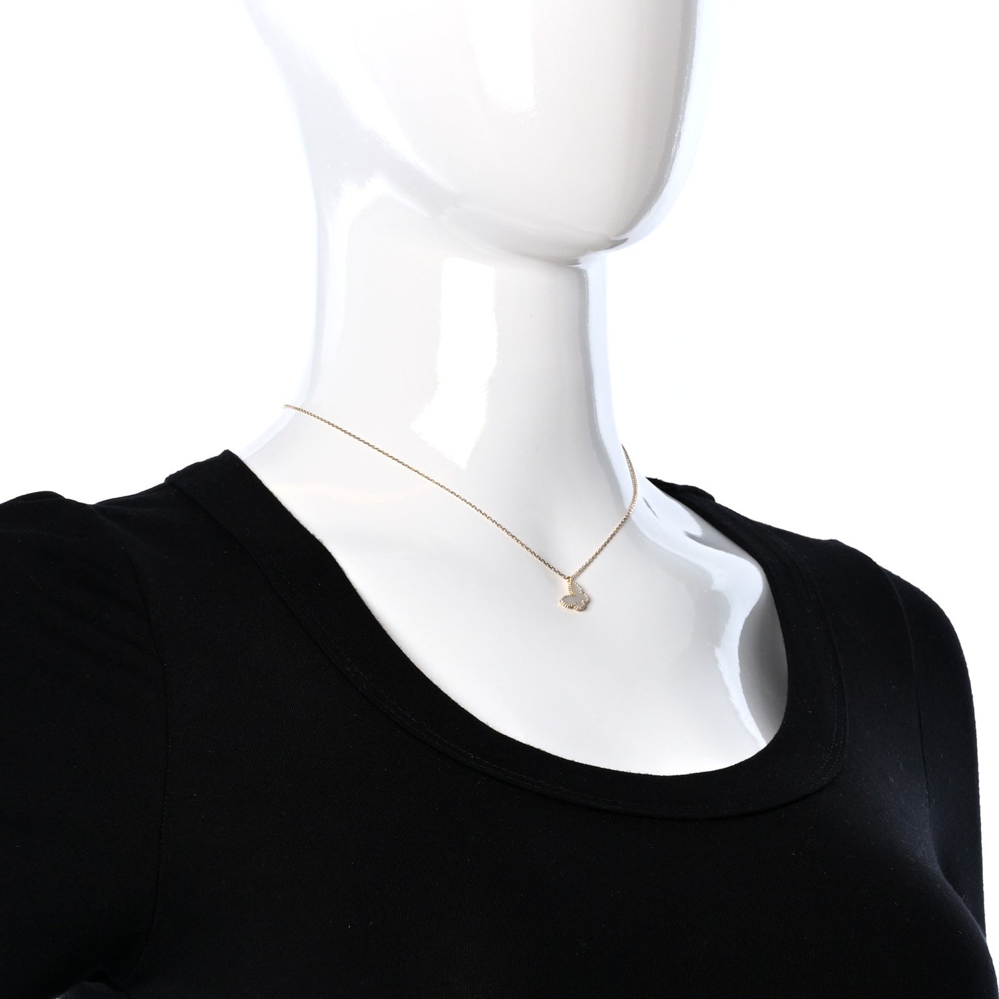 18K Yellow Gold Mother of Pearl Sweet Alhambra Butterfly Pendant Necklace