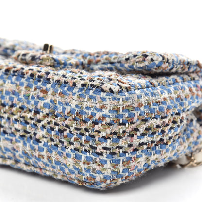 Chanel Tweed Quilted Mini Rectangular Flap Blue Multicolor 9 of 9