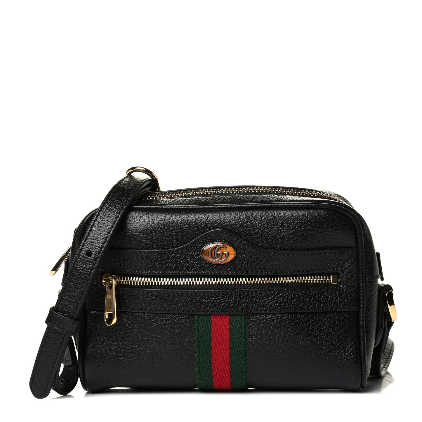 Calfskin Web Mini Ophidia Shoulder Bag Black