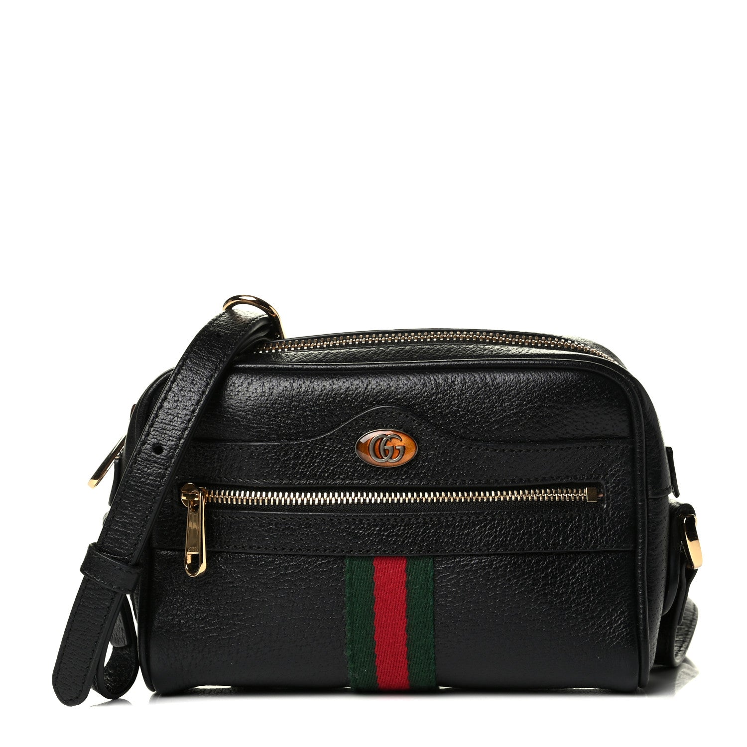 Gucci Calfskin Web Mini Ophidia Shoulder Bag Black 1 of 8