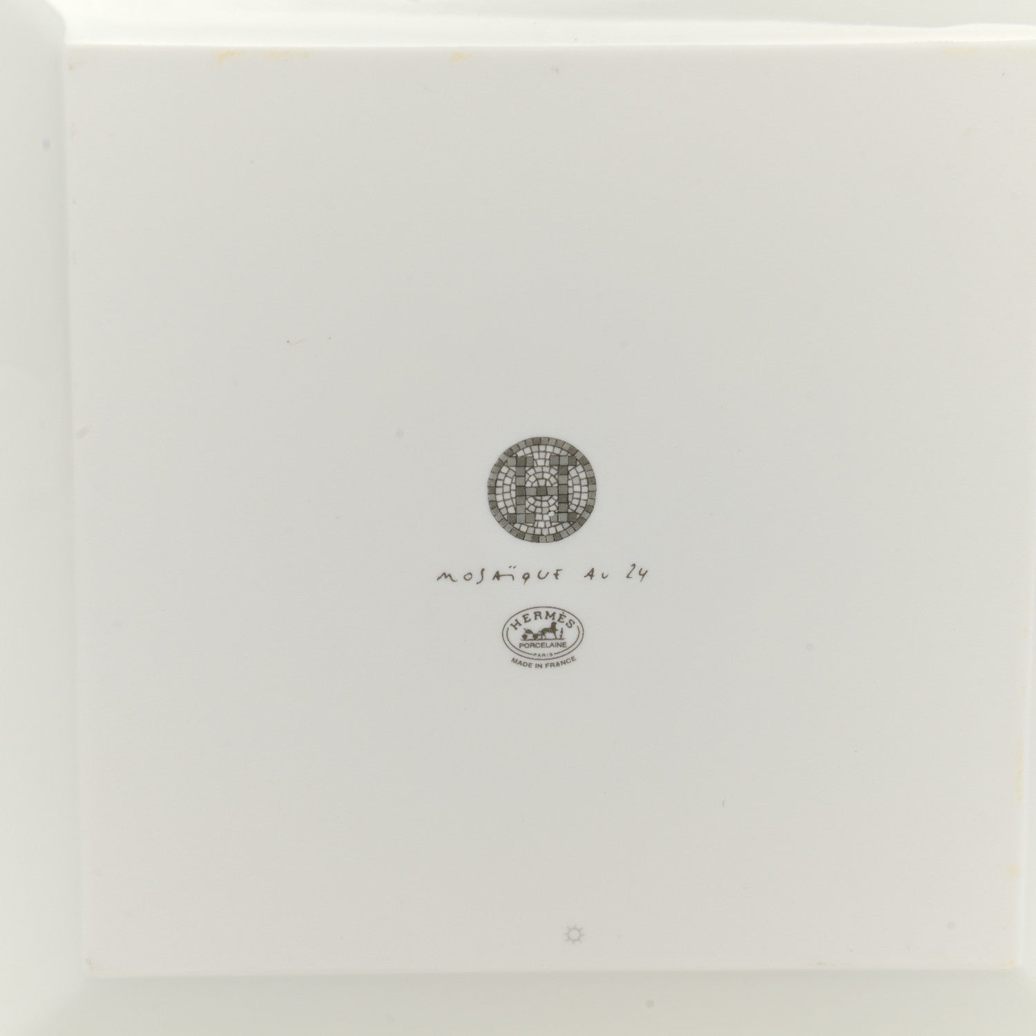 Hermes Porcelain Mosaique Au 24 Platinum Square Plate N°3 5 of 7
