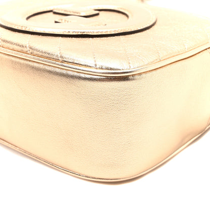 Gucci Metallic Sakai Be Green Calfskin Diagonal Stitched Small Blondie Shoulder Bag Golden Beige 10 of 10