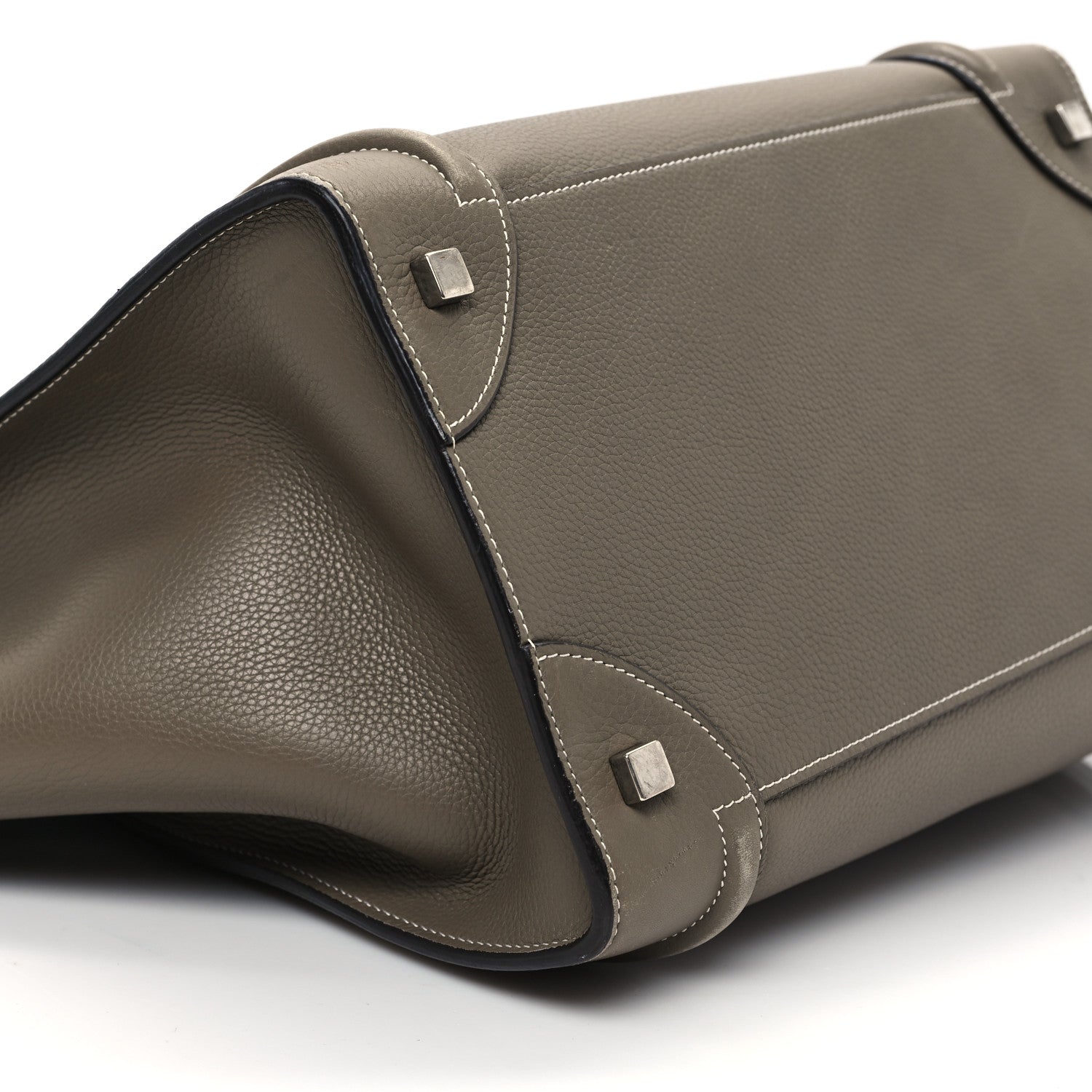 Celine Drummed Calfskin Mini Luggage Souris 8 of 10