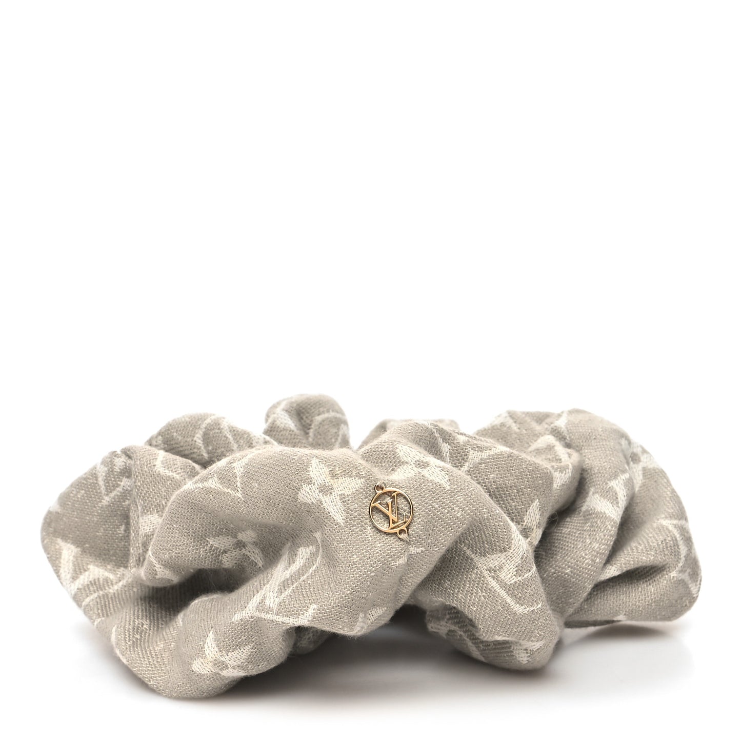 Cotton Denim Chouchou Scrunchy Beige