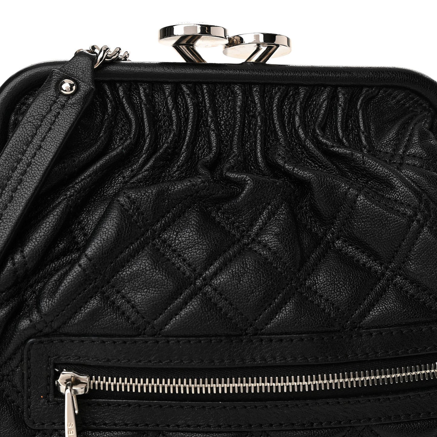 Calfskin Quilted Little Stam Black