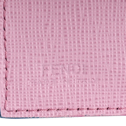 Fendi Vitello Elite Crystal Eye Monster French Wallet Cobalt Lavender Pink 6 of 8