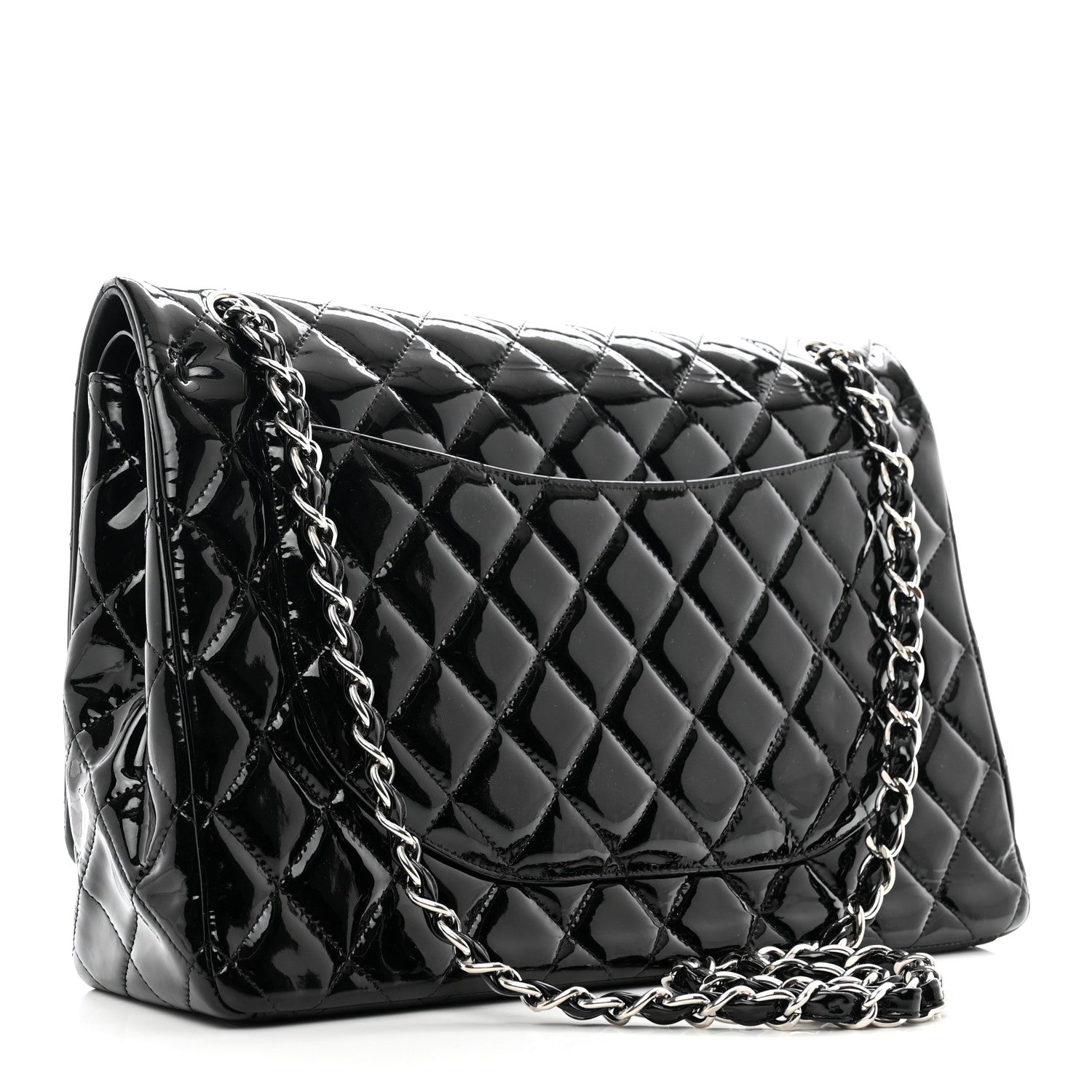 Chanel Patent Quilted Maxi Double Flap Black 3 of 11