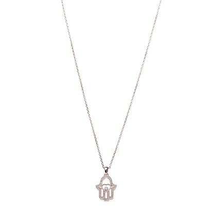 Chopard 18K Rose Gold Diamond Happy Diamonds Hamsa Pendant Necklace 1 of 7