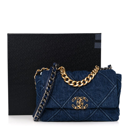 Chanel Denim Quilted Medium Chanel 19 Flap Blue 12 of 12