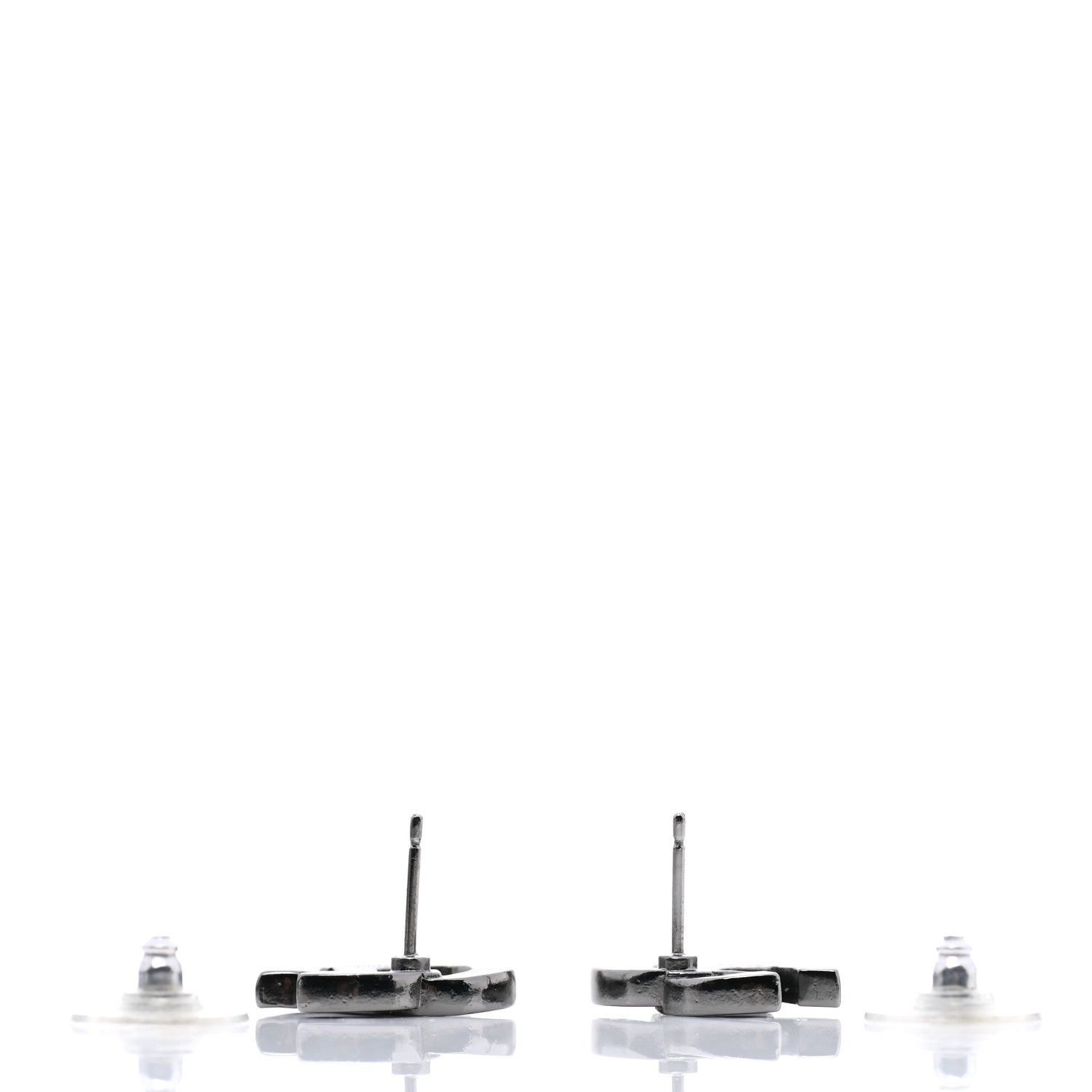 Chanel Ruthenium Crystal CC Earrings 3 of 5