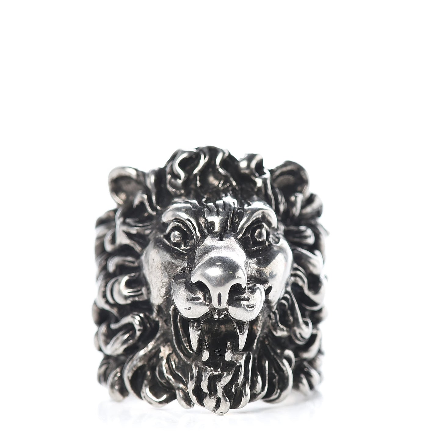 Palladium Lion Head Ring 10.5 Aged Silver