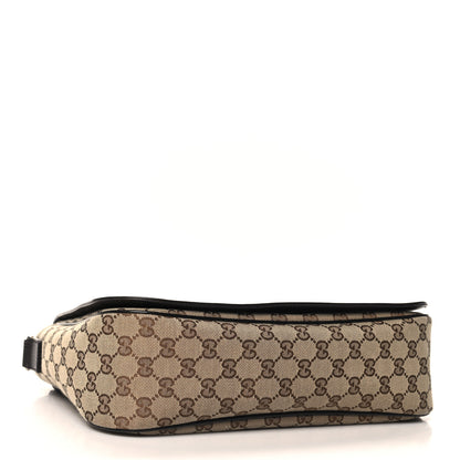 Gucci Monogram Large Flap Messenger Bag Beige Dark Brown 4 of 11