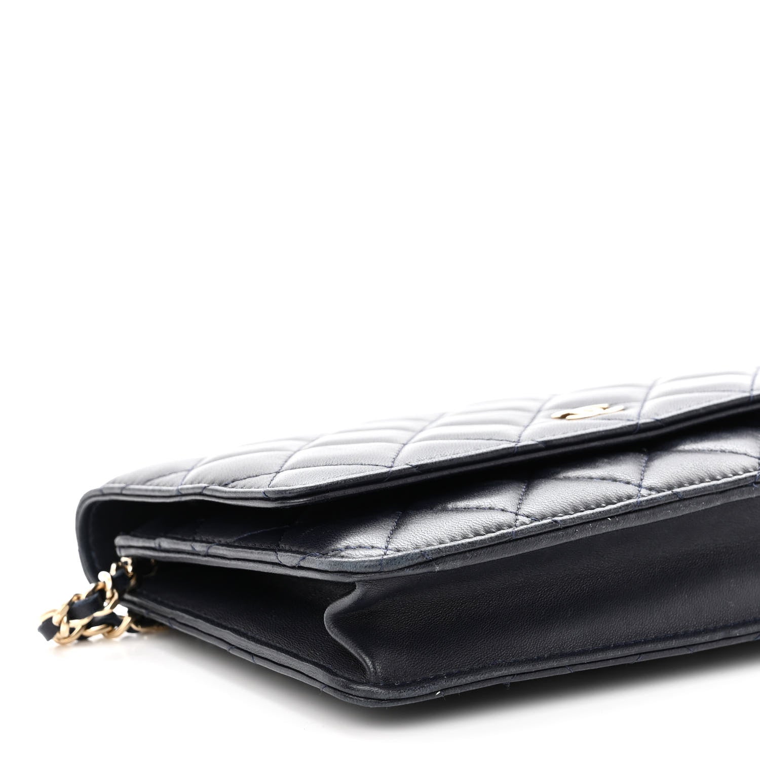 Chanel Lambskin Quilted Wallet On Chain WOC Navy Blue 9 of 11