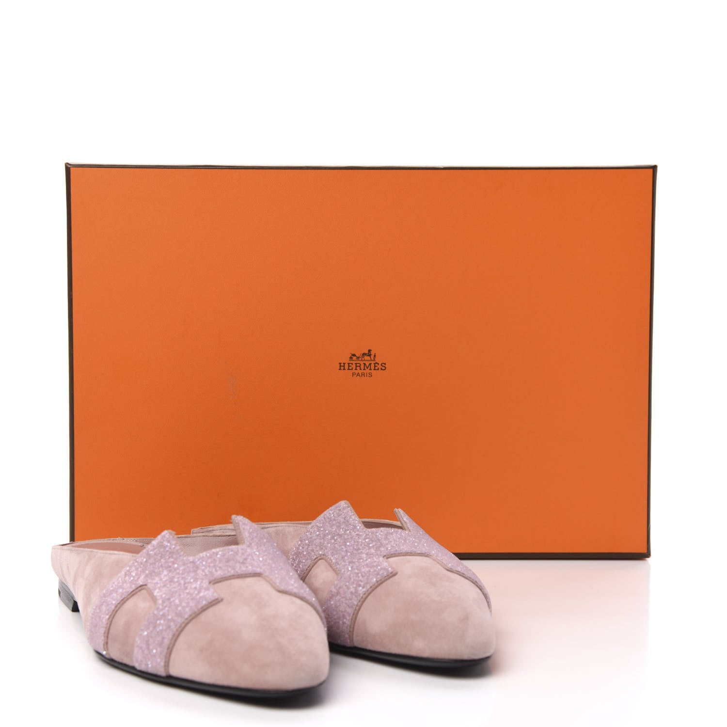 Hermes Suede Goatskin Crystal Roxane Mules 37.5 Rose 11 of 11