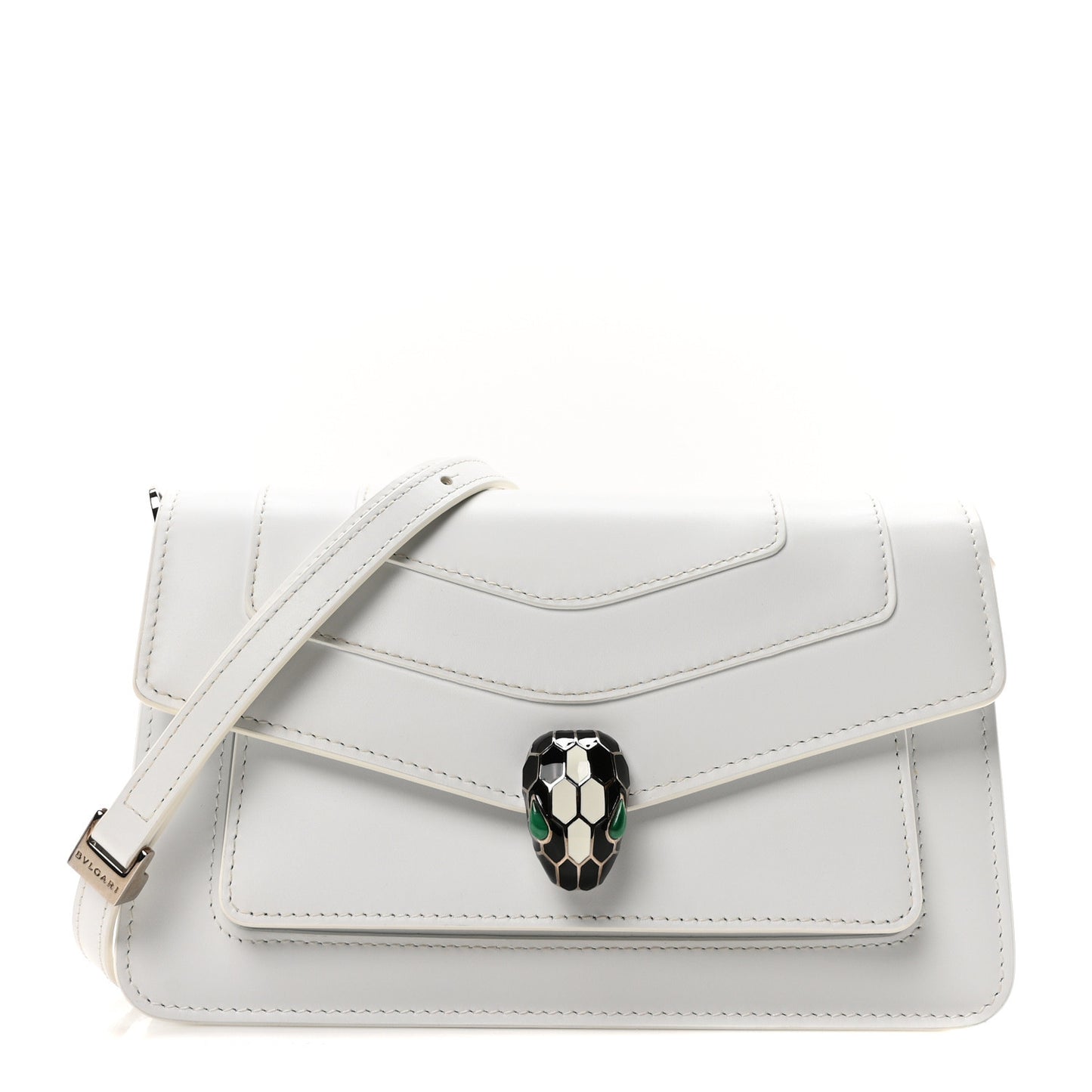 Calfskin Serpenti Forever East West Shoulder Bag White