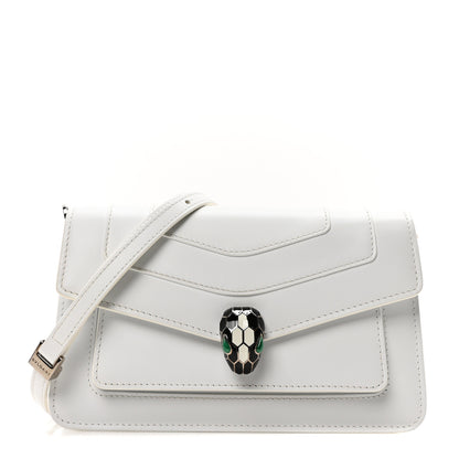 Bulgari Calfskin Serpenti Forever East West Shoulder Bag White 1 of 9