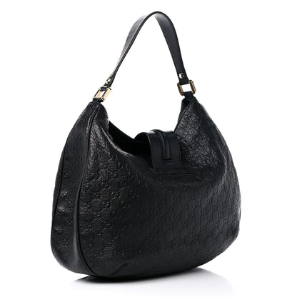 Gucci Guccissima Large New Ladies Web Hobo Black 3 of 18