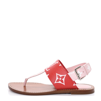 Louis Vuitton Monogram Giant Sandals 37.5 Rouge 1 of 8