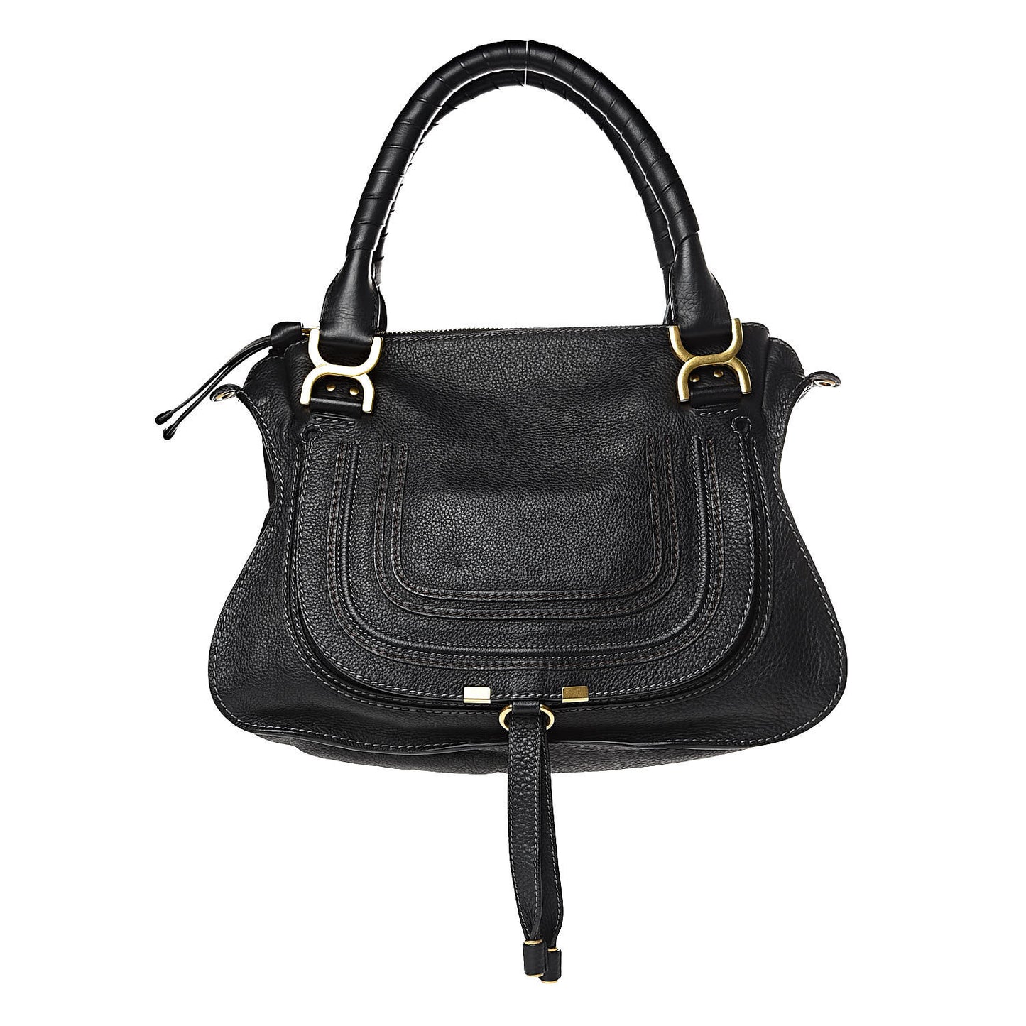 Calfskin Medium Marcie Satchel Black