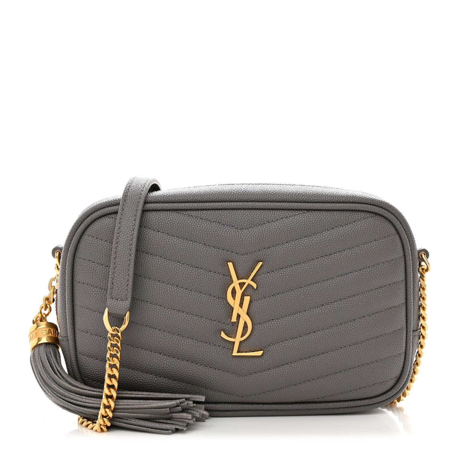 Saint Laurent Grain De Poudre Matelasse Monogram Mini Lou Camera Bag Fog 1 of 11