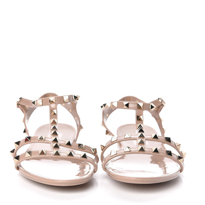 Valentino Garavani PVC Jelly Rockstud Caged Sandals 41 Poudre 2 of 11