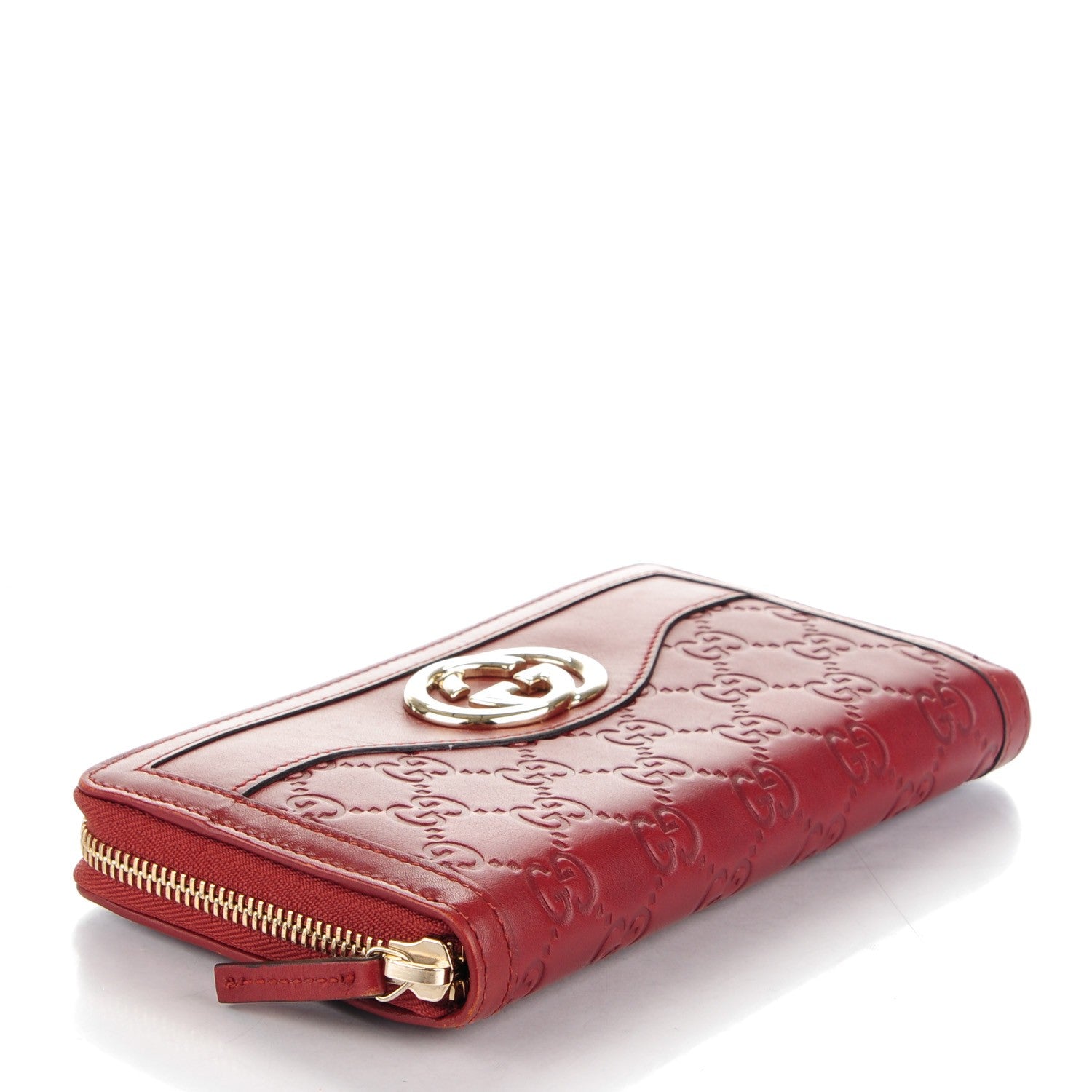 Gucci Guccissima Sukey Zip Around Wallet Red 4 of 8