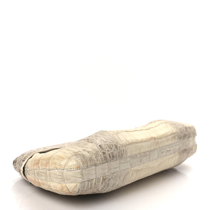Nancy Gonzalez Crocodile Foldover Clutch Beige 4 of 12