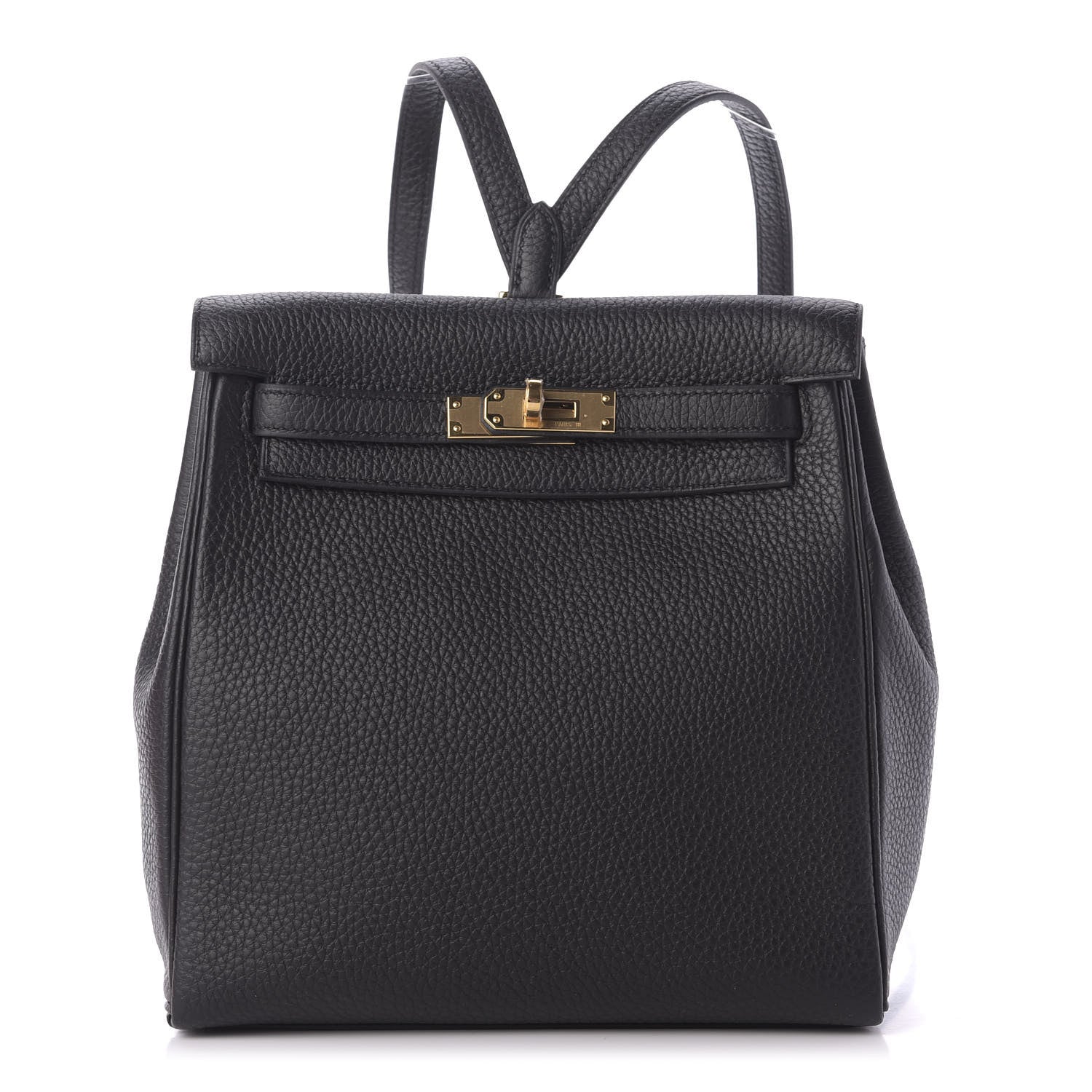 Hermes Taurillon Clemence Kelly Ado Backpack Black 1 of 9