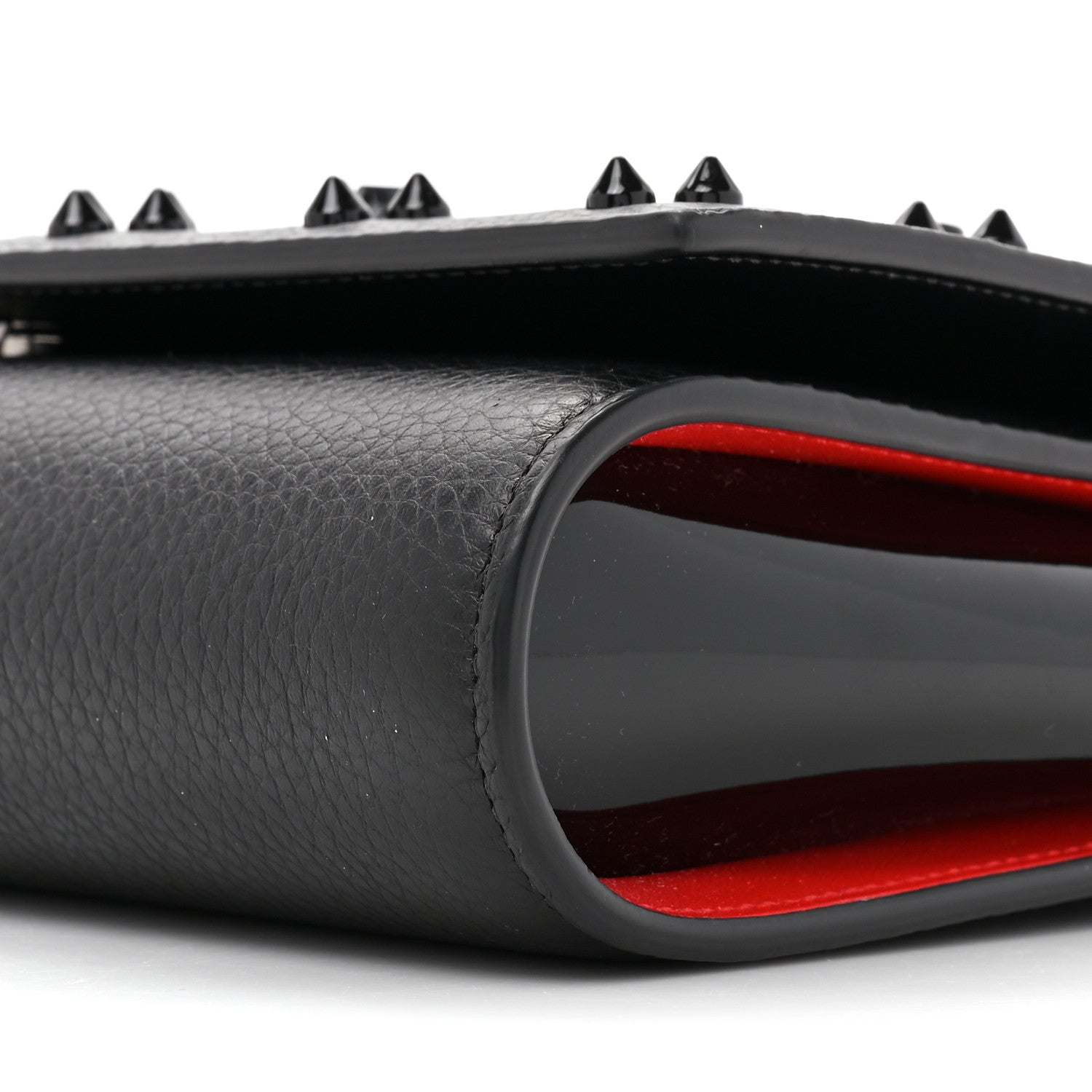 Christian Louboutin Calfskin Spikes Loubinthesky Paloma Clutch Black 10 of 12