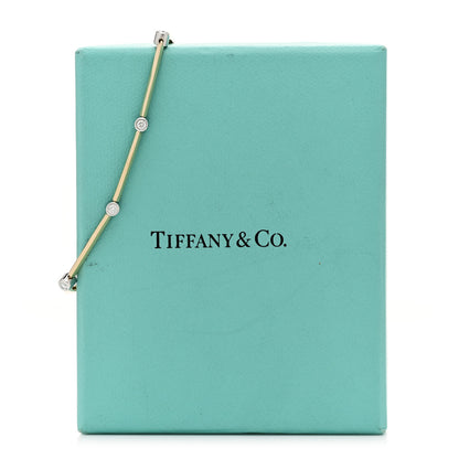 Tiffany 18K Yellow Gold Platinum Diamond Knife Edge Link Bracelet 4 of 4