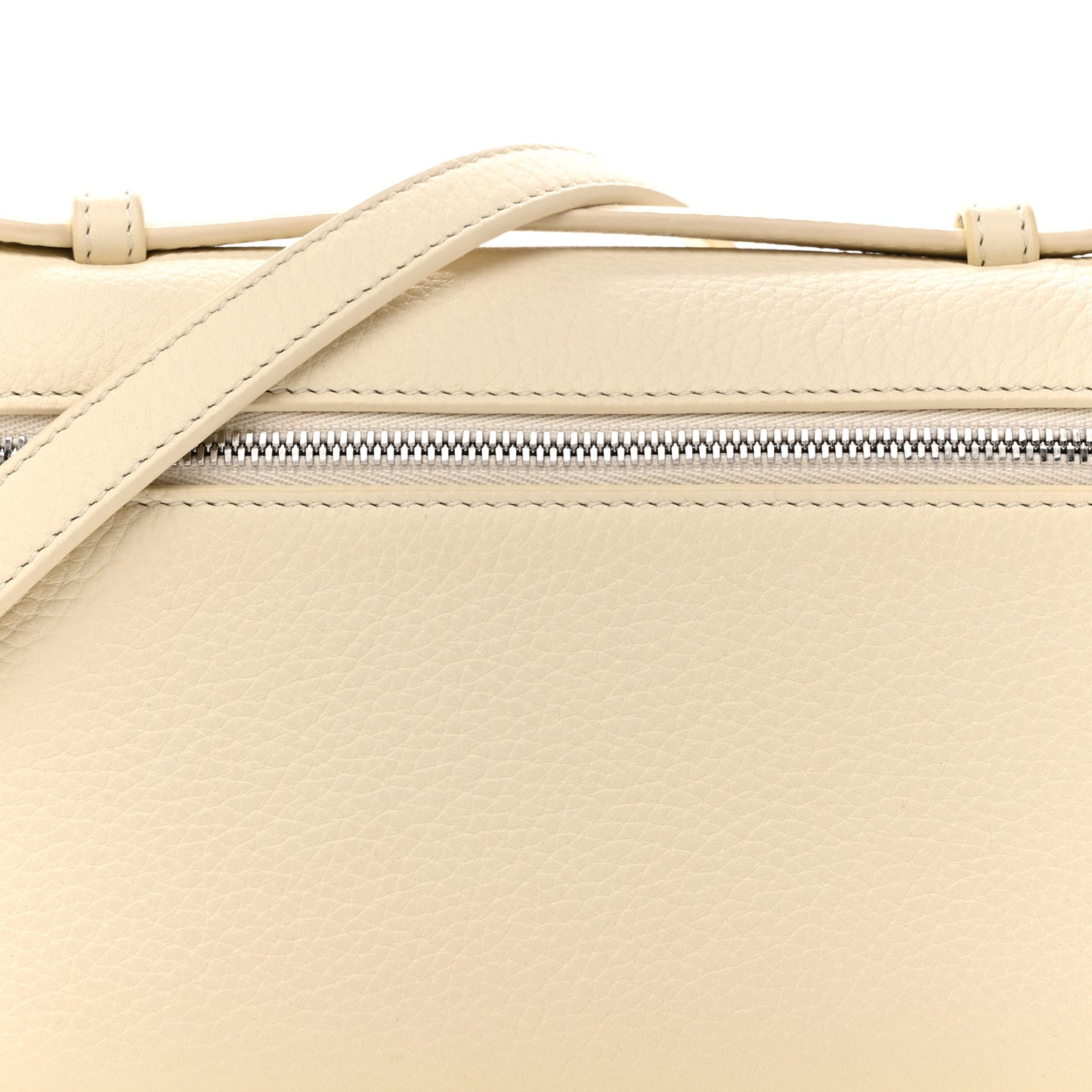 Grained Calfskin L19 Extra Pocket Pouch Whisper White