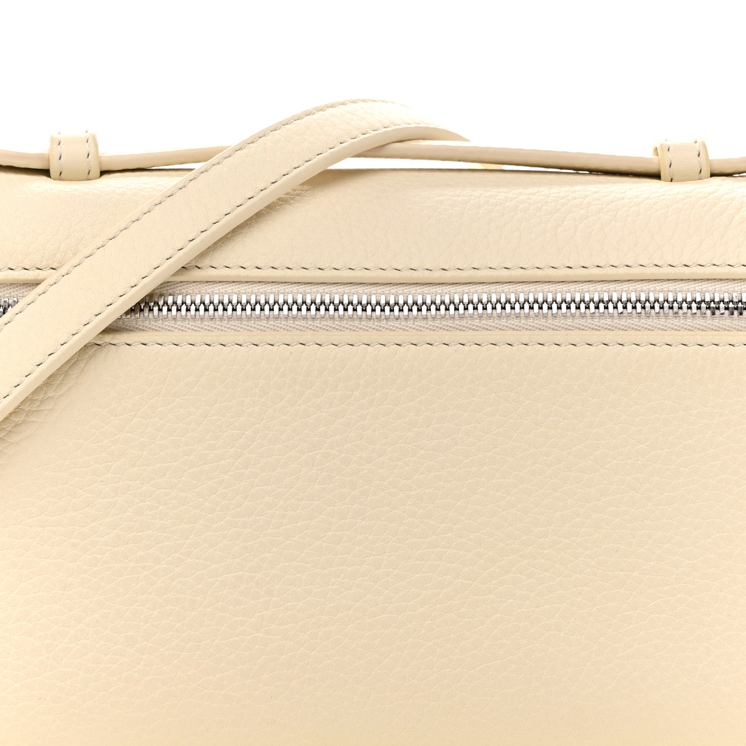 Loro Piana Grained Calfskin L19 Extra Pocket Pouch Whisper White 7 of 11