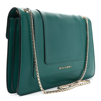 Bulgari Calfskin Serpenti Forever Shoulder Bag Emerald Green 3 of 9