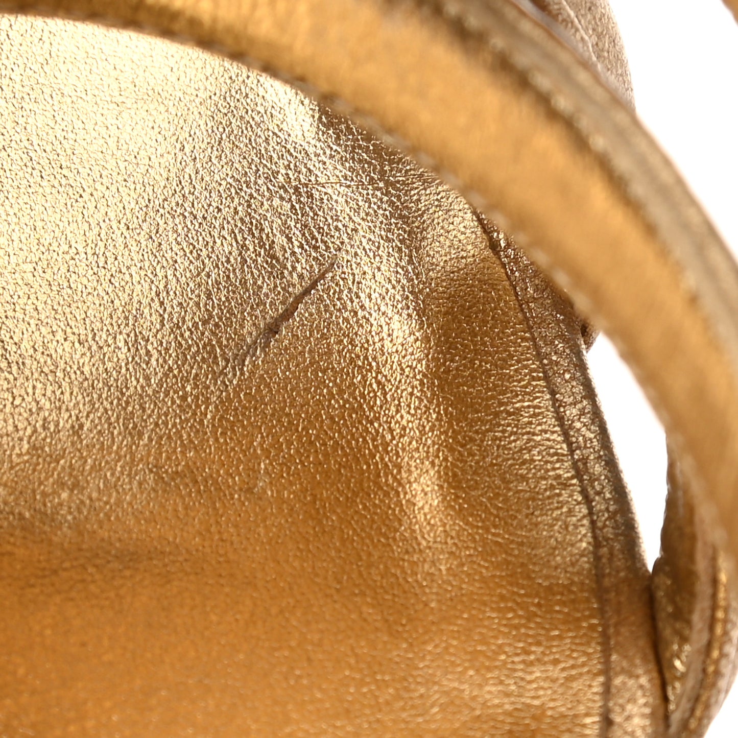 Laminated Lambskin Gladiator Sandals 36 Gold