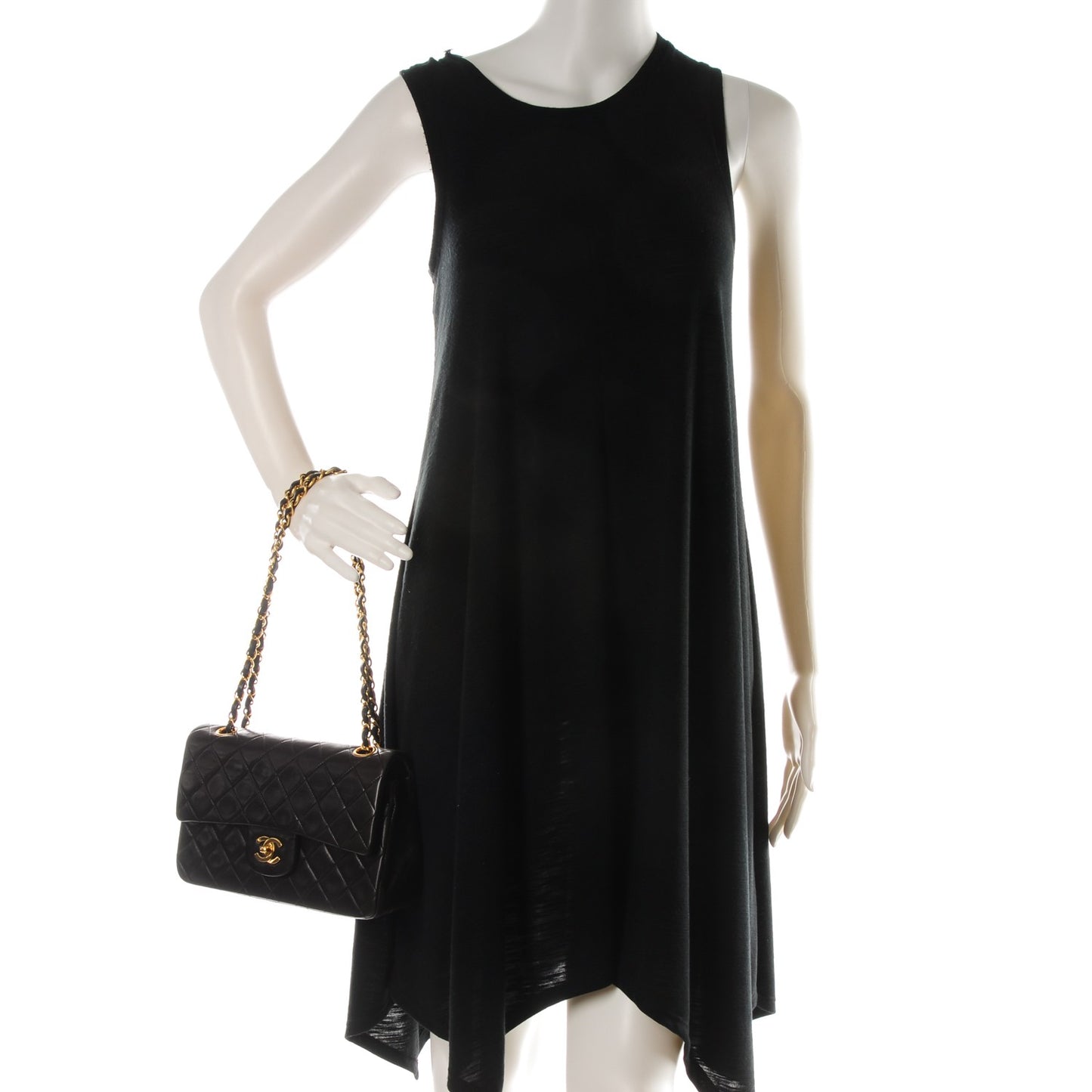 Lambskin Quilted Small Double Flap Black