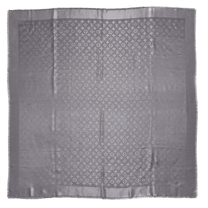 Louis Vuitton Silk Lurex Wool Monogram Shine Shawl Charcoal Grey 1 of 3