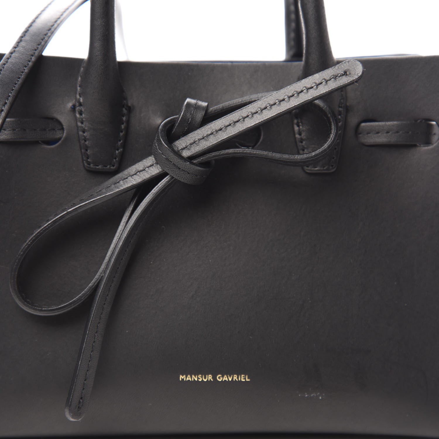 Mansur Gavriel Calfskin Mini MIni Sun Bag Black Royal 8 of 8