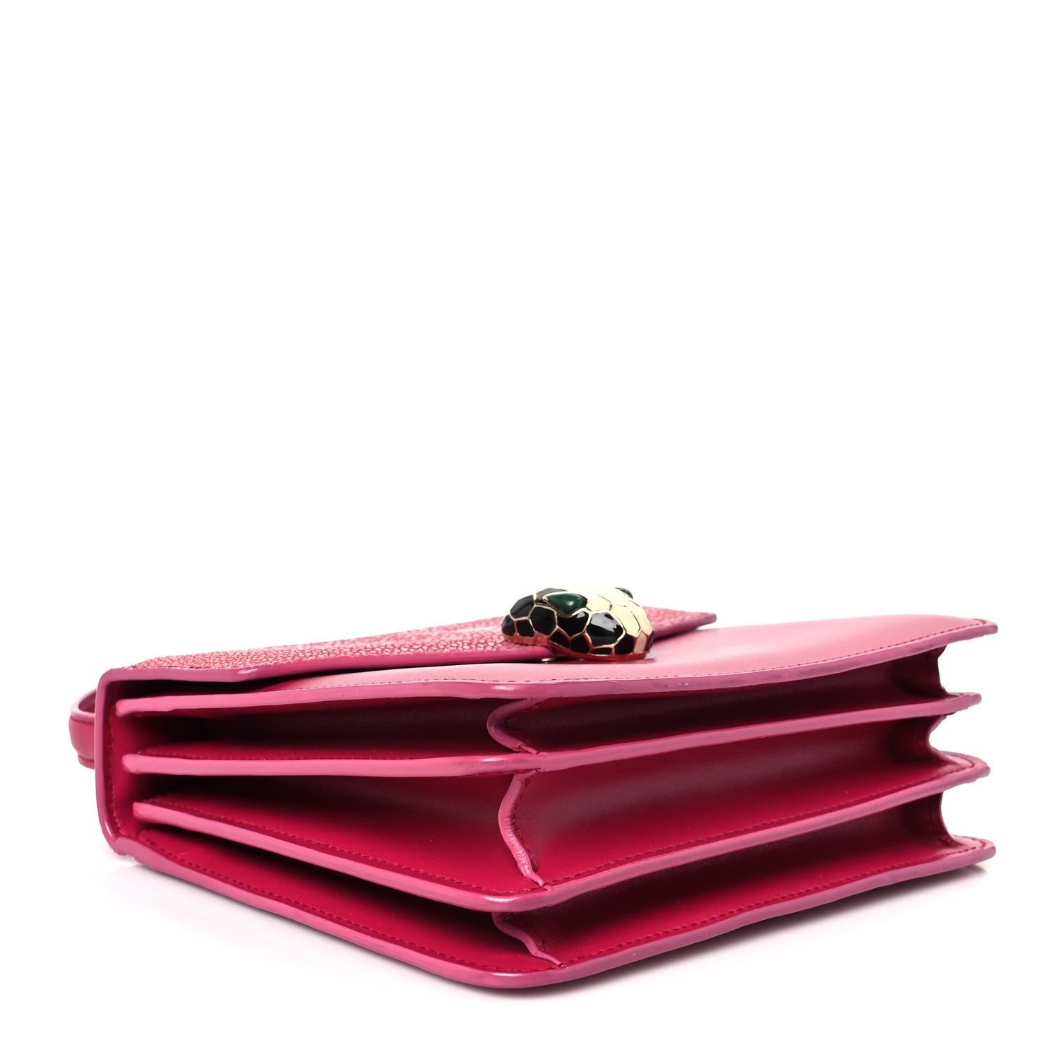 Bulgari Calfskin Galuchat Serpenti Forever Crossbody Red 4 of 11