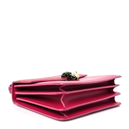 Bulgari Calfskin Galuchat Serpenti Forever Crossbody Red 4 of 11